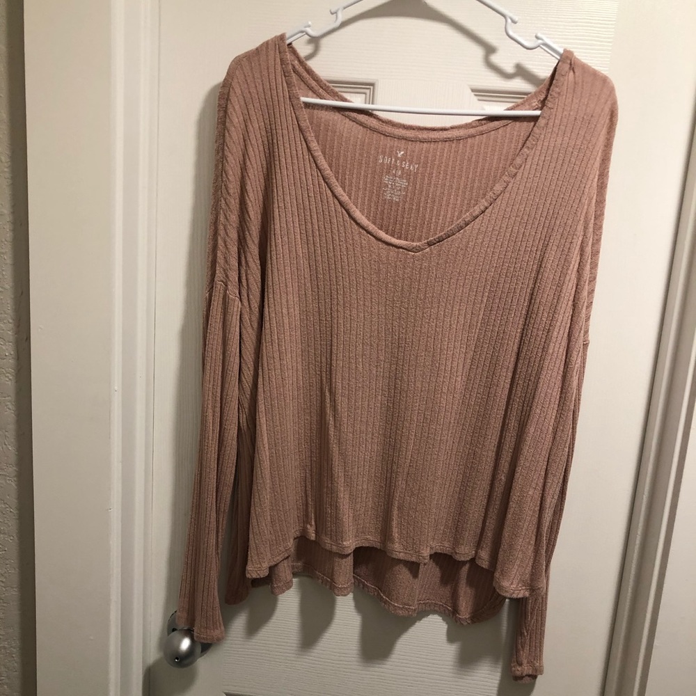 Oversized long sleeve tee - pale pink